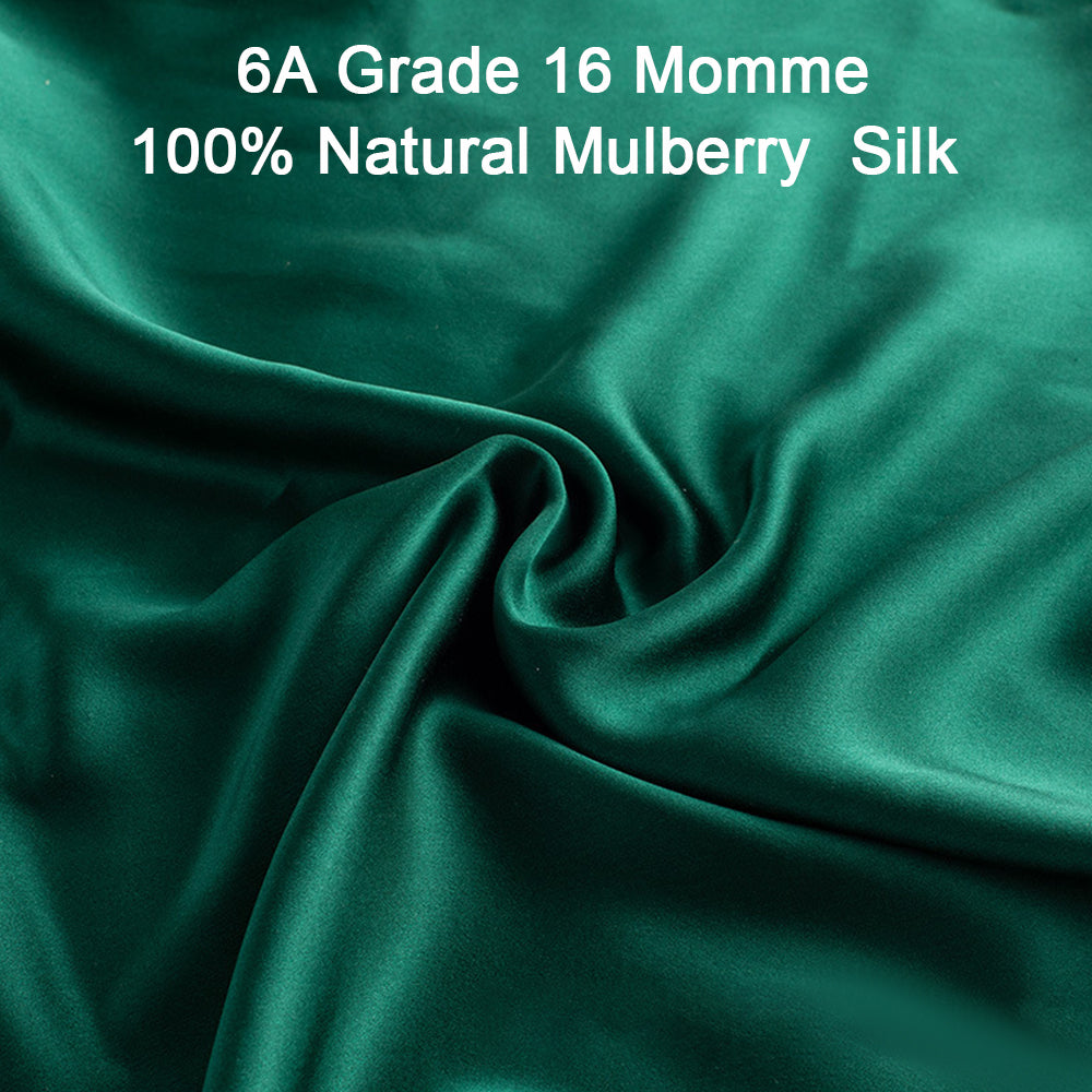 Zipper Natural Silk Pillowcase Matched Sleep Mask Hair Scrunchie Gift Set Both Sides 100% Mulberry Silk for Healthy&Good Sleep Badiee Stylez