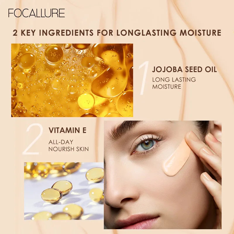 Wholesale FOCALLURE Waterproof Liquid Foundation Cream Full Coverage Oil-control Long-lasting Face Concealer Base Cosmetics