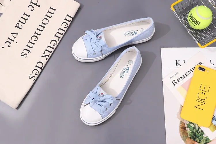 Canvas Small White Shallow Cut Summer Flat Sport Casual Ladies Soft Sneakers Platform Zapatillas De Mujer Tenis Women Luxury