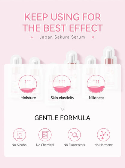 Sakura Whitening Face Serum Fade Fine Lines Anti Aging Tighten Pores Improve Melanin Pigment Dull Moisturizer Brighten Skin Care