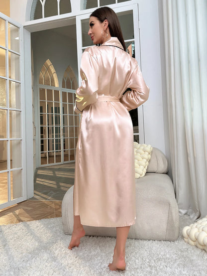 V-Neck Bridesmaid Kimono Dressing Gown Bridal Robe Sleepwear Women Nightgown Nightdress Loose Bathrobe Summer Nightwear Lingerie