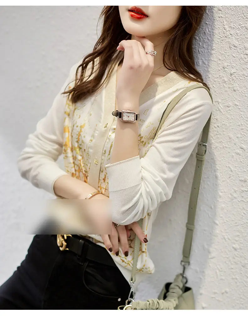 New Casual Soft Knit bottoming shirts Sweater cardigans sweater Tees Basic shirts knitted Tops