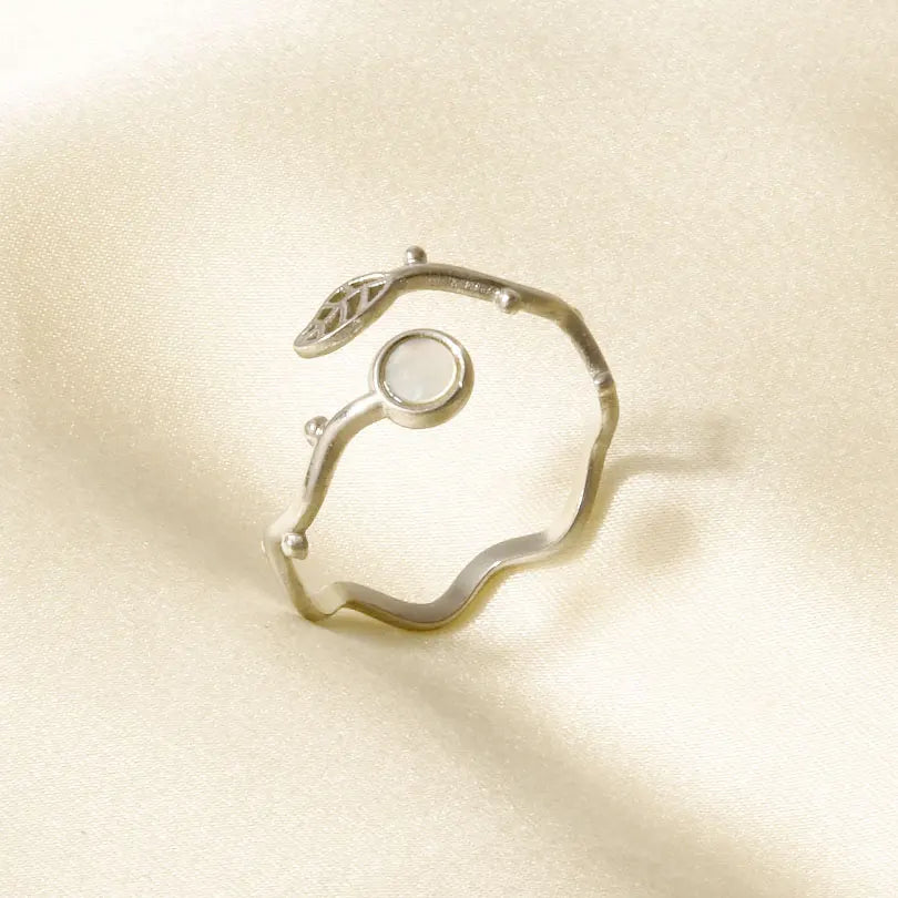 Sea Jewelry Shell Leaf Geometric Round Stainless Steel Rings For Women Men Accessories Open Adjustable Ring Beach Holiday Bagues J927-S-W adjustable