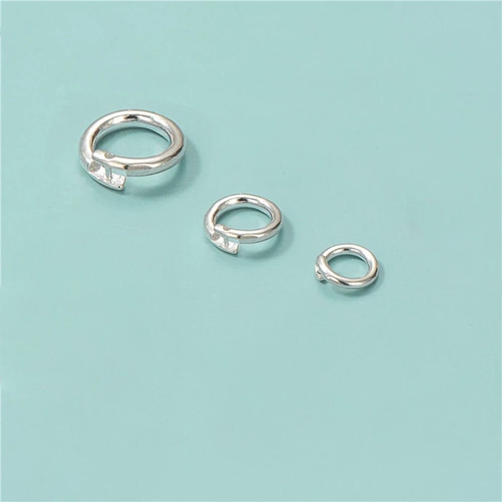 2pcs Authentic Real 925 Sterling Silver Open Jump Rings O Ring Connector for DIY Bracelet Necklace Earring Jewelry Craft Making
