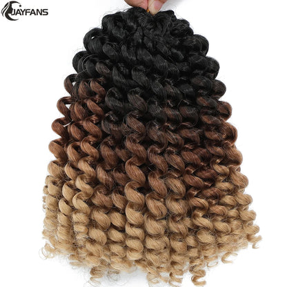 1- 5 Packs 8 inch Jumpy Wand Curl Jamaican Bounce Crochet Hair Natural Black Wand Curls Crochet Hair Short Curly Crochet Braids Badiee Stylez