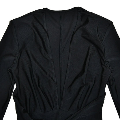 JUISSA MO Sexy Deep V-neck Ruched Women Jumpsuit Long Sleeve High Waist Playsuit Female Winter Bodycon Elegant Sporty Clothing Badiee Stylez