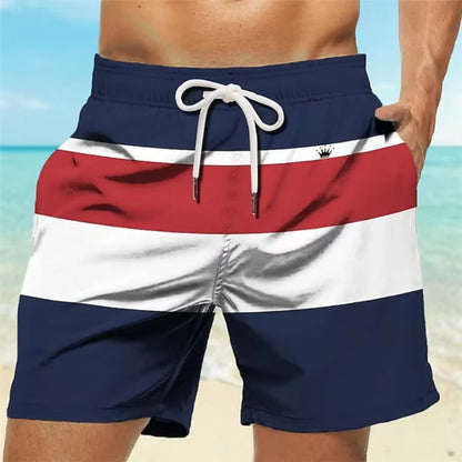 Stripe Graphic Men's Resort Shorts 3D Printed New Design Board Shorts Swim Trunks Summer Drawstring Hawaiian Style Men Swimsuit Badiee Stylez