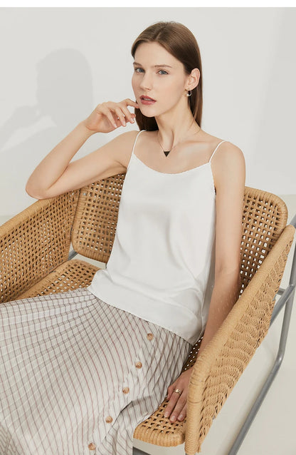 AMII Minimalism Sleeveless Top Women 2024 Summer New Camisole&Vest Office Lady Straight Chiffon Casual Female Clothing 12140330