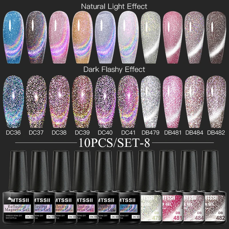 10PCS/Set Gel Nail Polish Set 125 Colors Glitter Semi Permanent Hybrid Gel Varnishes Base Top Coat Soak Off UV LED Nail Art Gel