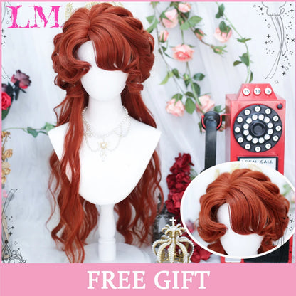 LM Long Silky Straight Synthetic Wigs with Bangs Black Cosplay Party Lolita Hair Wigs for Women Natural Heat Resistant Wig P2 613