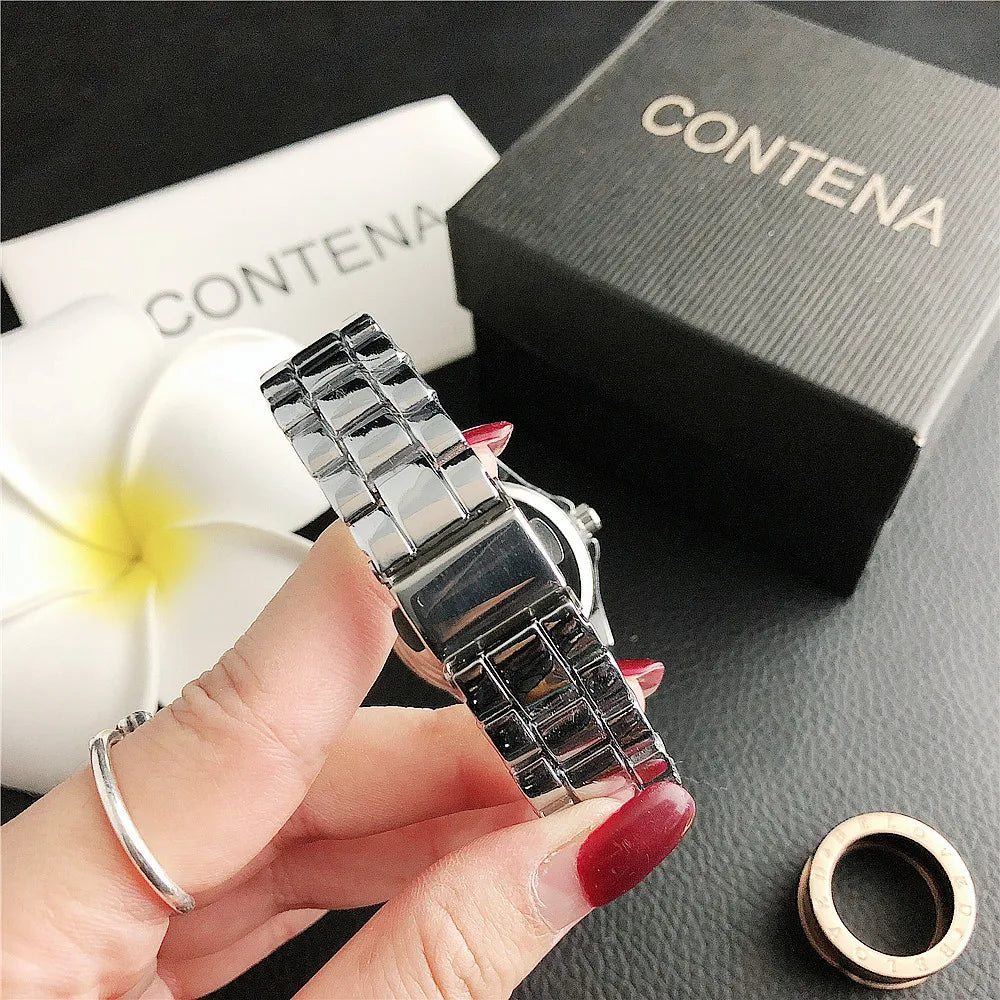Fashion Diamond Women's Watch Luxury Stainless Steel Ladies Quartz Wristwatch Clock Elegant Dress Female Clock relogio feminino