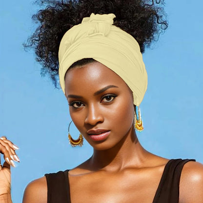 Hot selling stretch jersey turban african headband solid color super soft extra long breathable headband for women 6