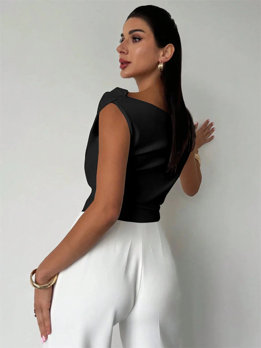 Fashion Tops Tee Woman Solid Sleeveless Shirts Ladies Camisas Mujer Summer Casual Sexy Blouse Shirt Women Clothing Blusas