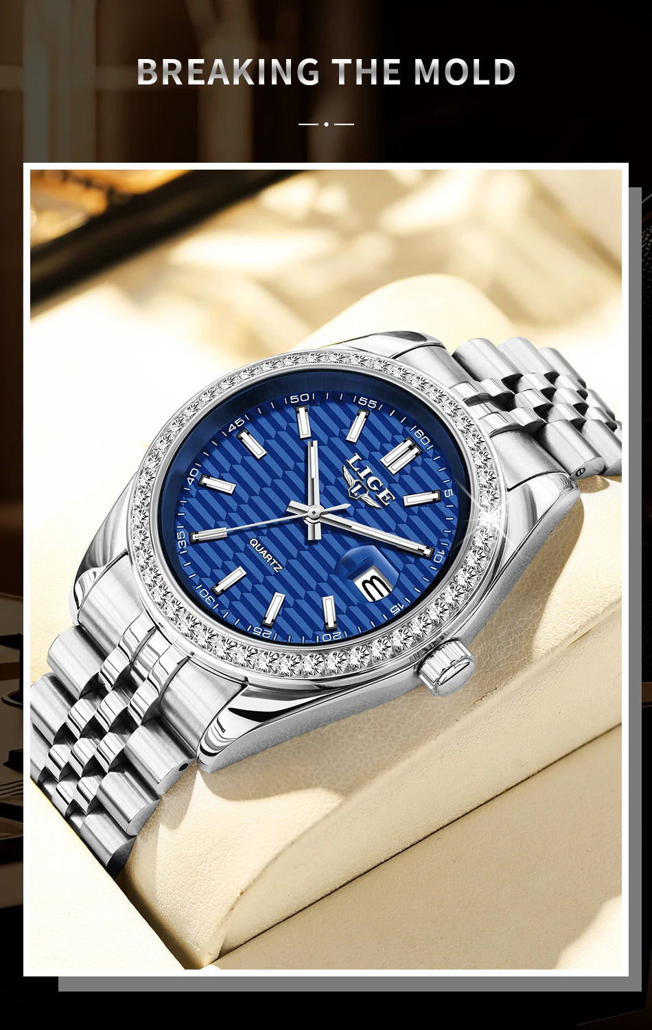 Relogio LIGE Women's Watch Luxury Fashion Quartz Ladies clock Stainless Steel Waterproof Calendar Watch for Women montre femme