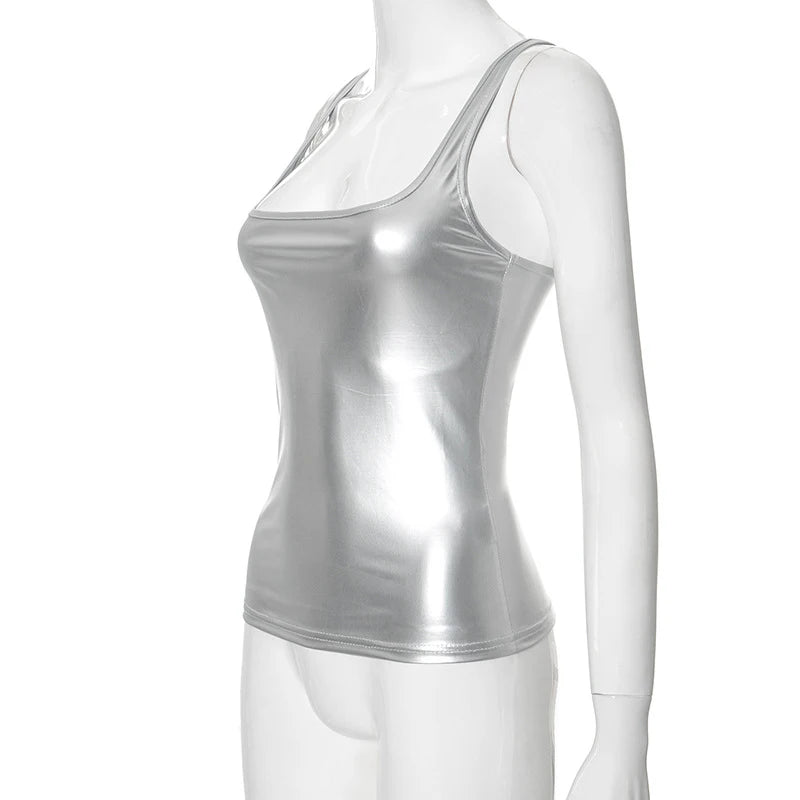 Solid Tank Top Women Edgy Clothes Y2k Accessories Sleeveless Ropa De Mujer Square Collar Camison Verano Korean Fashion Clothing