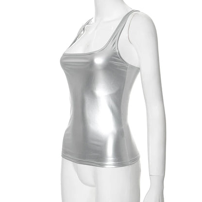 Solid Tank Top Women Edgy Clothes Y2k Accessories Sleeveless Ropa De Mujer Square Collar Camison Verano Korean Fashion Clothing