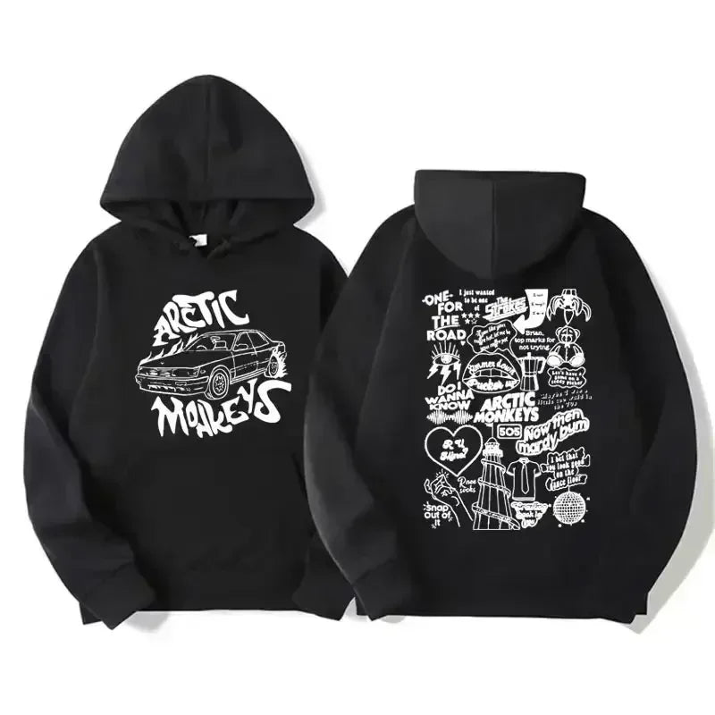 Retro Rock Arctic Monkeys Music Album Graphic Hoodies Men Vintage Oversized Y2k Hip Hop Hoodie Punk Sweatshirt Tour Plus size