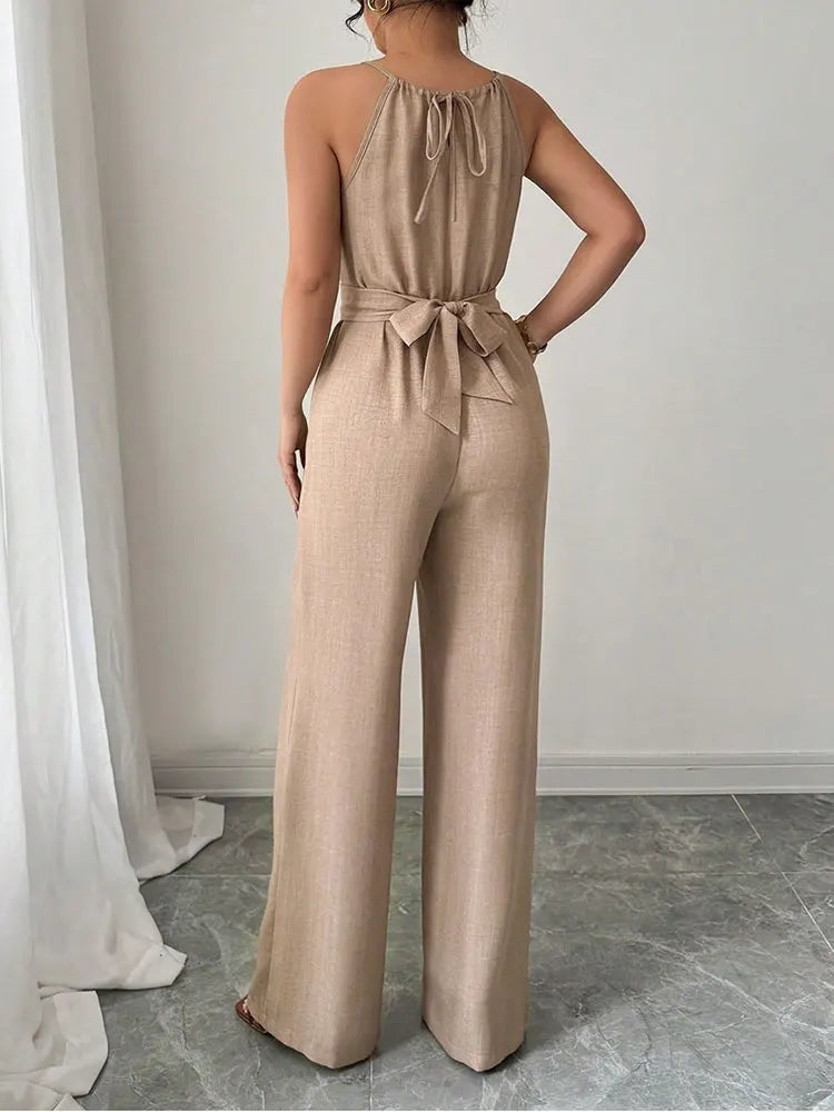 Summer Women's Jumpsuits New Streetwear Fashion Lace-up Casual Slim Folds Rompers Solid Sexy Hollow Out O-Neck Female Clothing Badiee Stylez