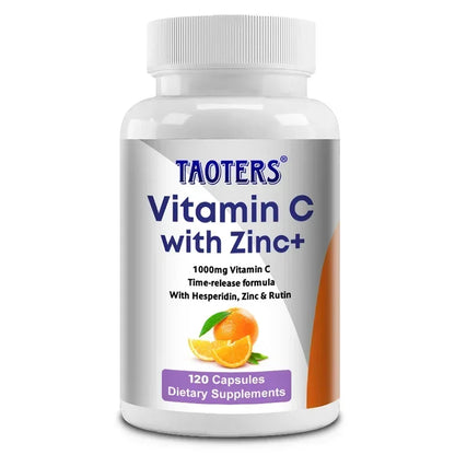 Vitamin C + Zinc Capsules - Joint Support, Immune Support, Antioxidant,Dietary Supplements 120 count-1 bottle