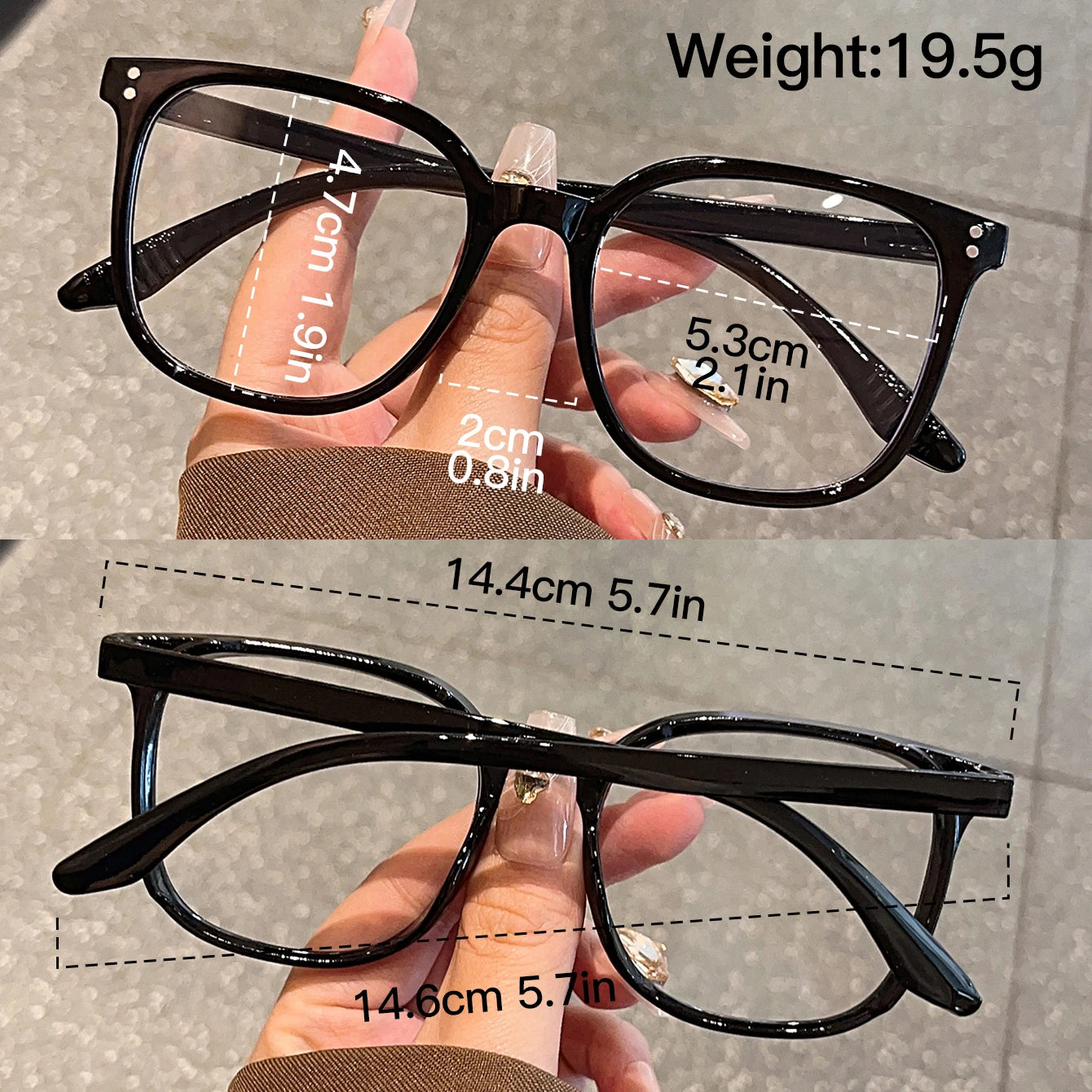 1Pc/3Pcs/4Pcs/6Pcs European and American Classic Popular Square Frame Glasses Set Men's and Women's Fashion Glasses Badiee Stylez