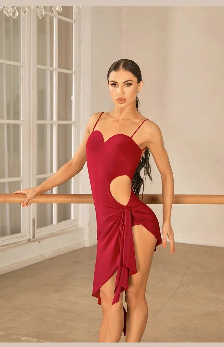 Adult LatinDance Performance DressWomen's Sexy Outdoor Banquet Hall PartyTassel Dress Sports PracticeWearingRed BallEveningDress Badiee Stylez