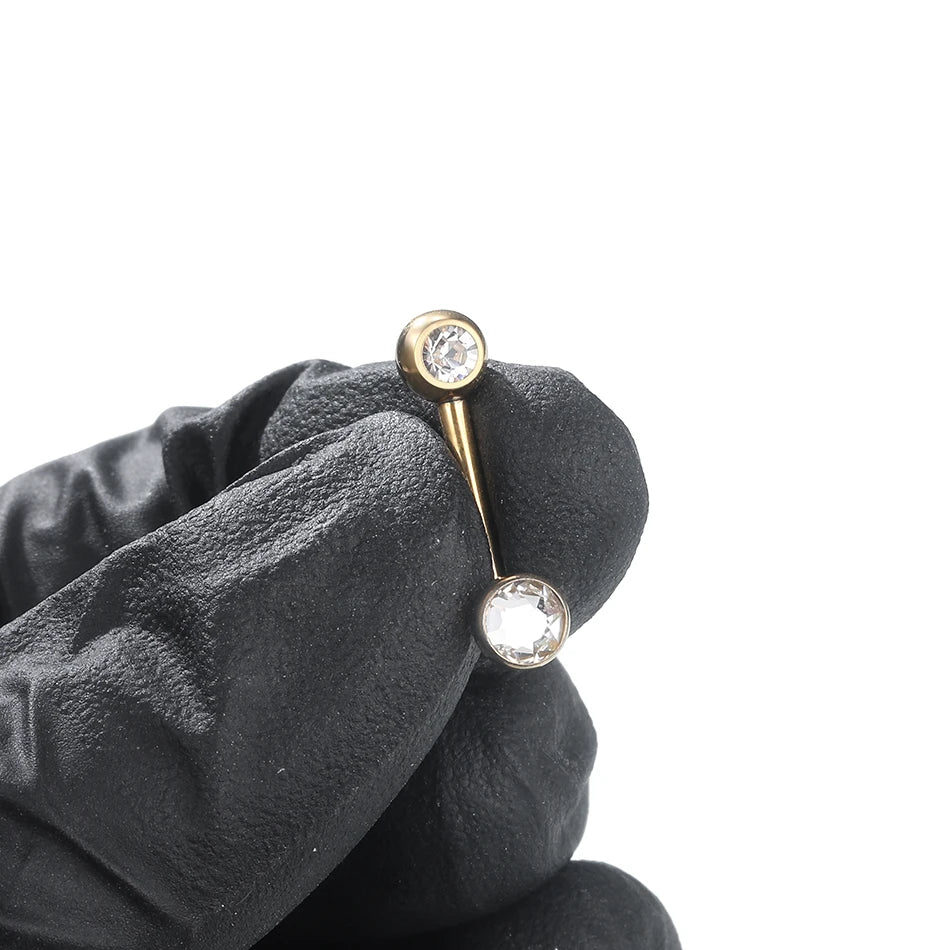 1PC Titanium Christina Piercing Flower Vertical Hood Intimate Piercing Gold Color Sexy Belly Rings Surface Jewelry for Men Women Badiee Stylez