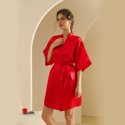 Personalized Text Logo Wedding Bathrobe Bridal Robe Bride Bridesmaid Wedding Robes Woman Bachelorette Hen Party red robe