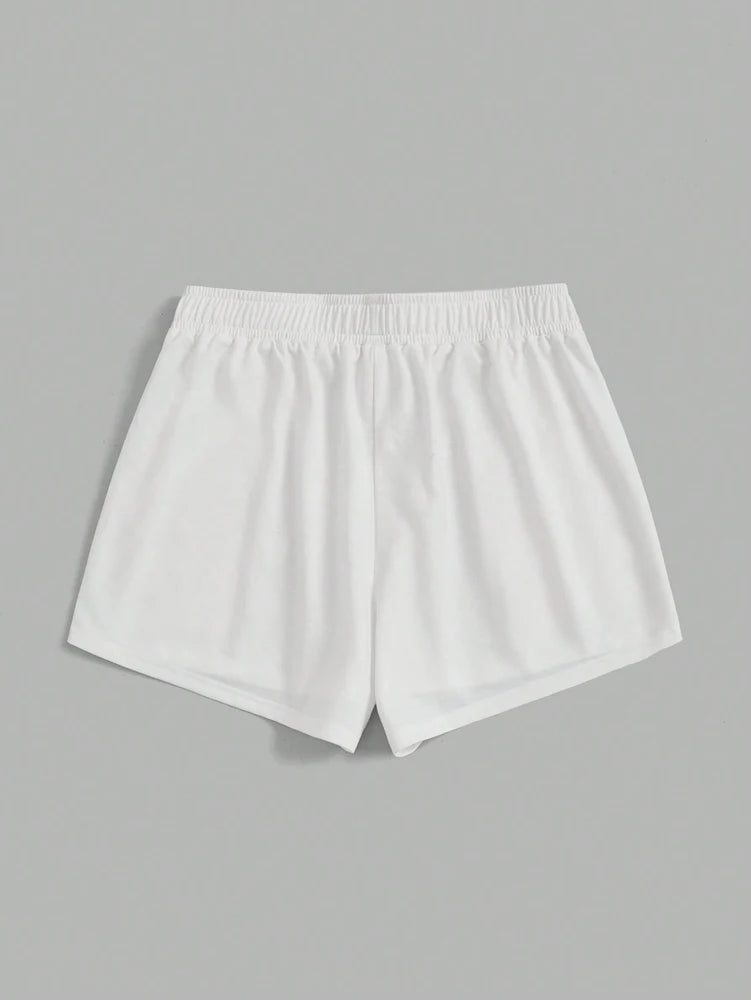 Plus Size Women's Elastic Waist Biker Shorts 3 Piece Running Workout Yoga Shorts Best for Summer Polyester