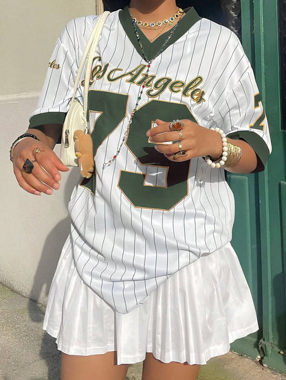 Los Angeles No.79 Football Jersey American Style Street Jersey V-neck Short Sleeve Summer Trend Oversized Casual Fashion Tshirt wjr327048