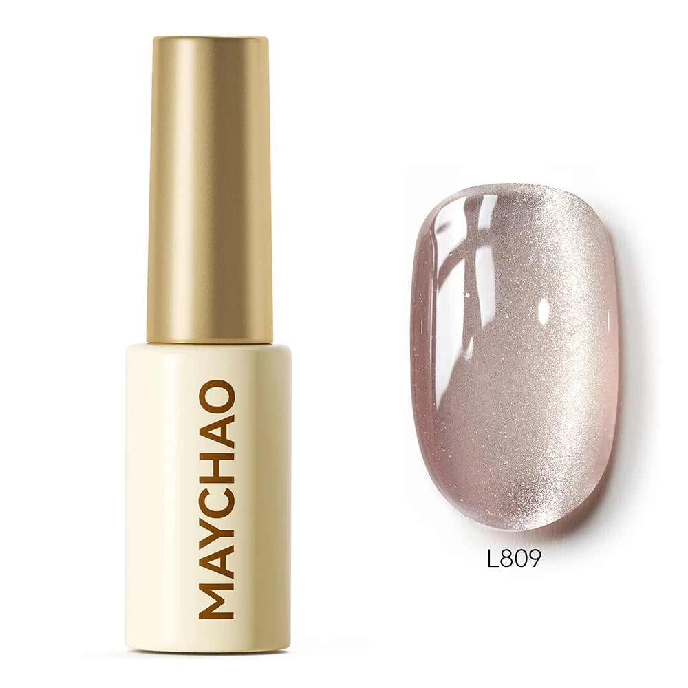 MAYCHAO 5ML Gel Nail Polish 9D Laser Diamond Glitter Cat Eye Gel Semi-Permanent Soak Off UV LED Gel Nail Manicure Tools Nail Art L809