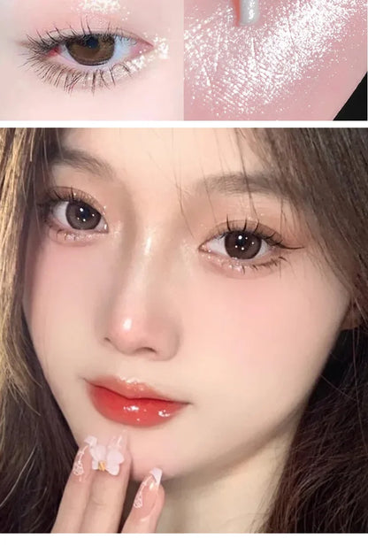 Glitter Pink Lying Silkworm Pen Color Natural Brightening Matte Eye Shadow Pencil Shimmer Glue Eyeliner Waterproof Korean Makeup