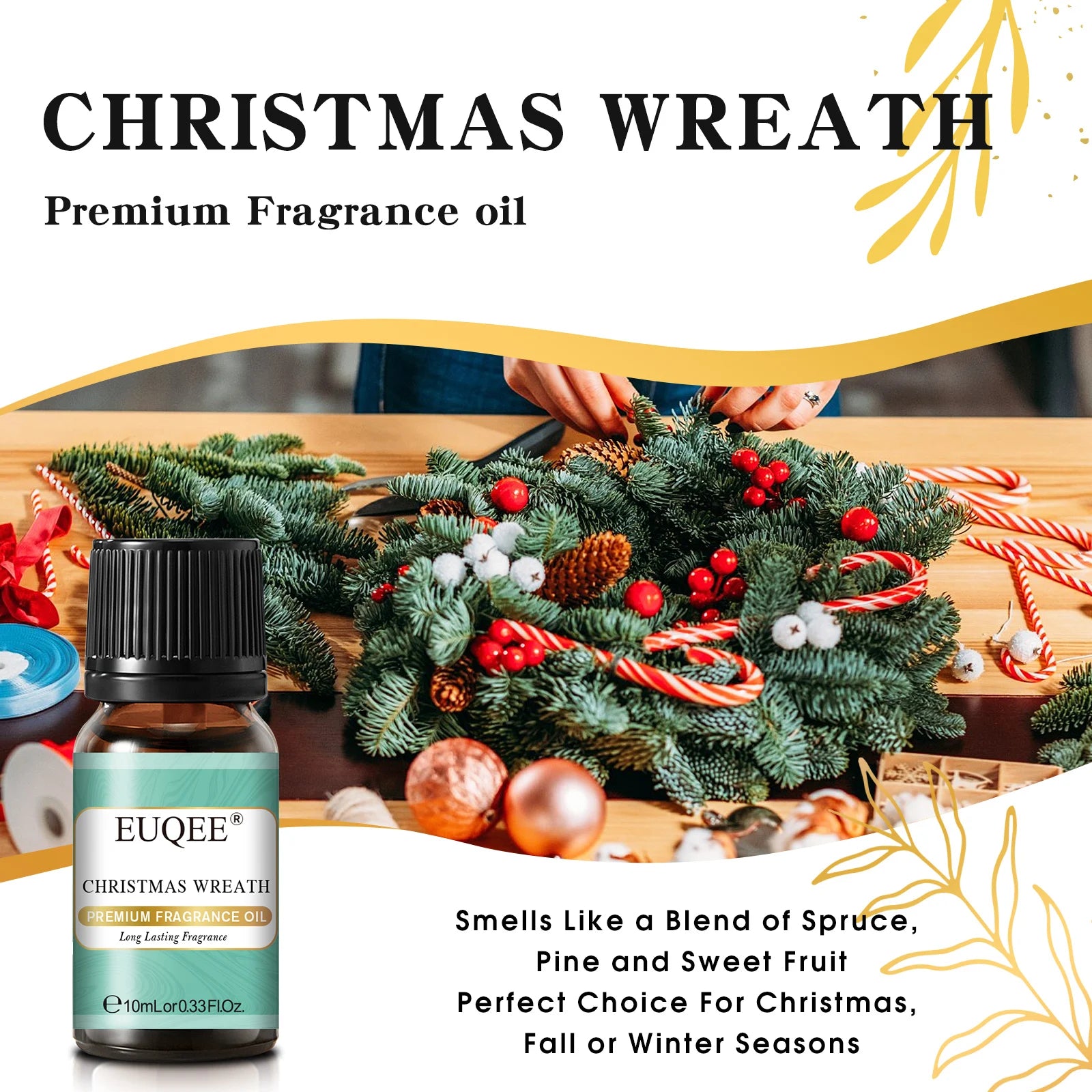EUQEE 10ML Men's Fragrance Oil For Car Diffuser,Making Candle Leather Forest Pine Coffee Cake Cedarwood Bay Rum 1pcs/3pcs/6pcs - Badiee Stylez