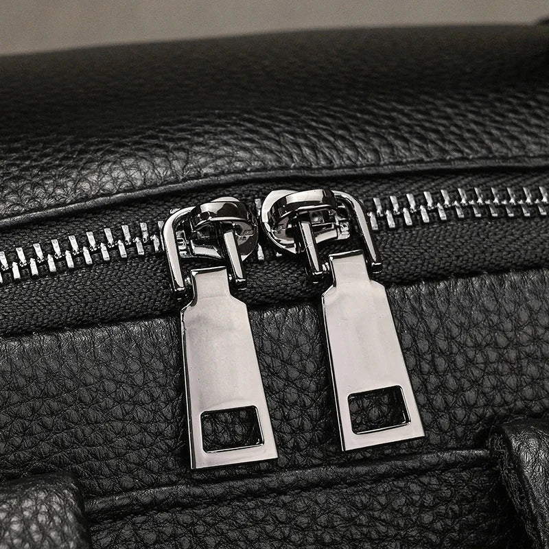 Hot Sale 15.6" Men Laptop Backpack Genuine Leather Waterproof Backpack Fashion Travel Bags School Bag Leather Bookbag Daypack