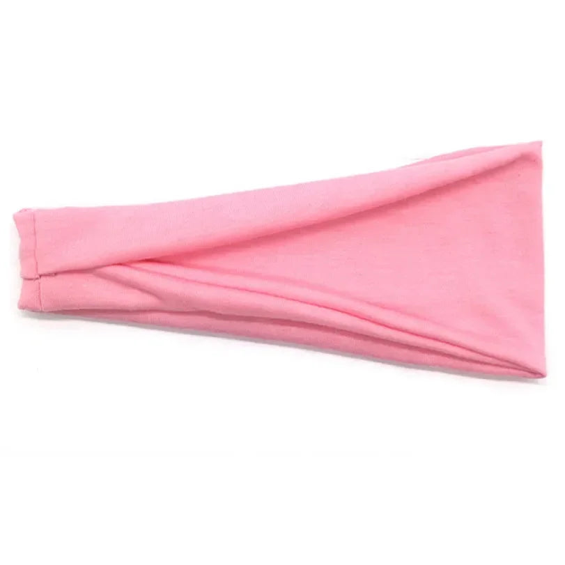 Women Headband Twist Cotton Sport Wide Turban Twisted Knotted Headwrap Girls Hairband Fashion Head Band Hair Accessories Pink 10cm-22cm