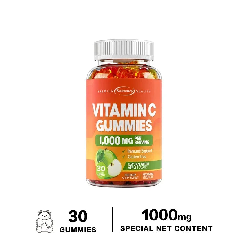 Vitamin C Gummies - Antioxidant, Promotes Collagen Production, Skin Glow, Supports Heart, Immune Health, Vegetarian 30 Gummies