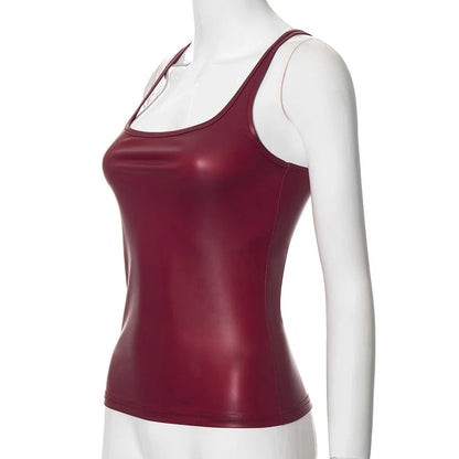 Solid Tank Top Women Edgy Clothes Y2k Accessories Sleeveless Ropa De Mujer Square Collar Camison Verano Korean Fashion Clothing