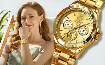 OPK 6001 Women's Watches Original Quartz Watch Waterproof Multifunctional Chronograph Ladies Watches Girls Gifts Reloj Mujer