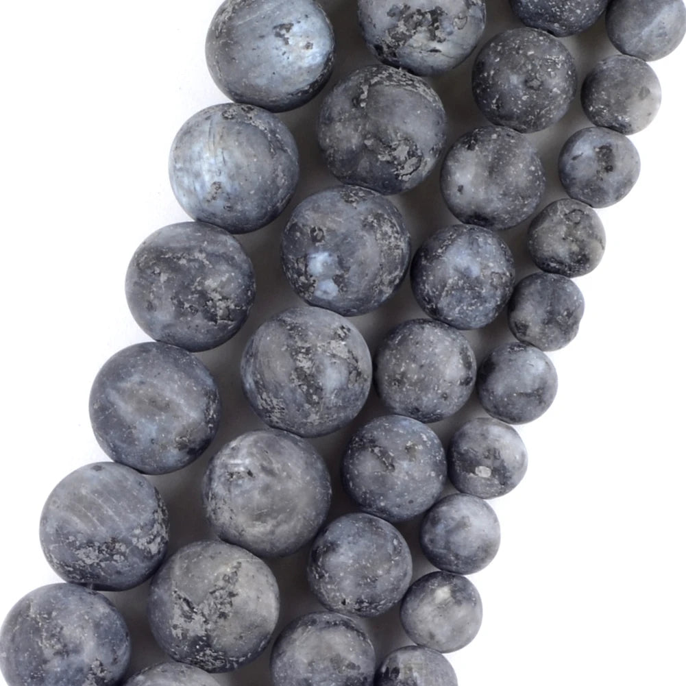 Natural Dull Polished Wood Jaspers Stone Spacer Beads For Jewelry Making DIY Necklace Bracelet 4mm-12mm Matte Round Beads 15" Labradorite