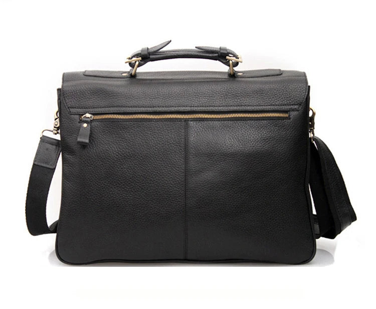 FANCODI Genuine Leather Briefcase men Business Bag Male Portfolio Attache Case Leather 15.6" Laptop Bag Office tote Handbag big
