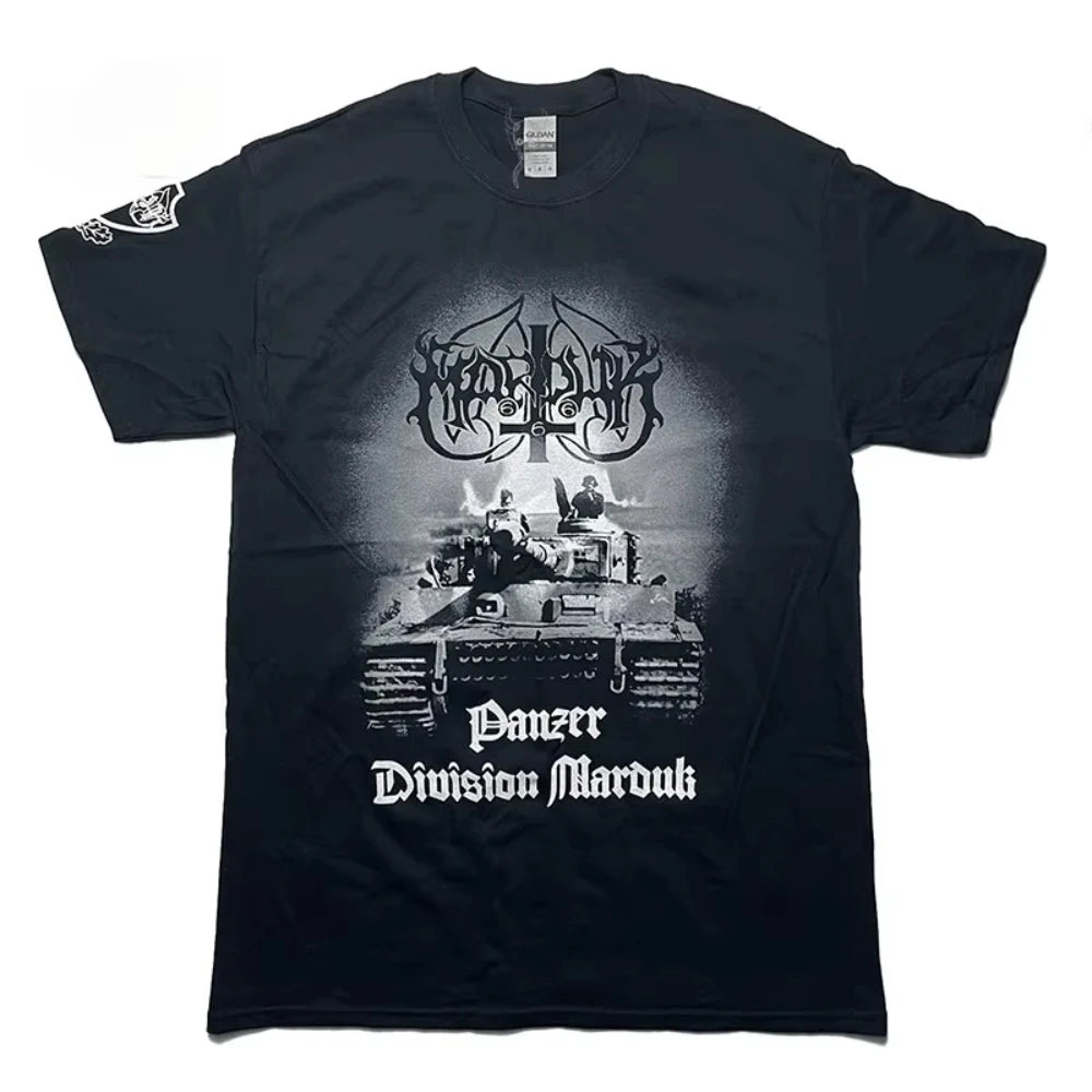 MARDUK Panzer1999 Black Metal Band Casual Sporty Light-Luxury Men's T-Shirts Men's and Women's Short Sleeves & Couple Styles
