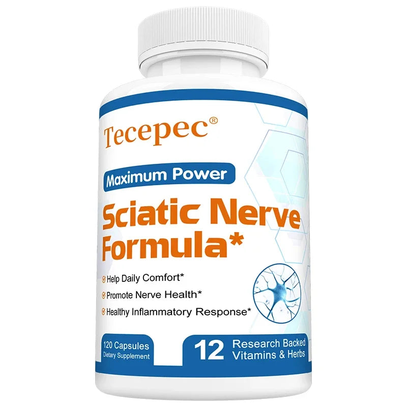 Vitamin B Complex Sciatica Relief Formula - Nerve Support and Pain Inflammation Relief Promotes Health of Nerves and Muscles 120count United States