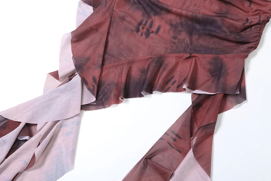 Nibber Sweet 2025 Summer Sisters Party Gradient Retro Ruffles Gentle Sexy Hot Cool Cool Women'S Thin Mini Tassel Sling Dress