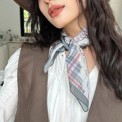 Fashion 58x58cm Hair Scarf Soft Breathable Headband Vintage All-match Silk Scarf