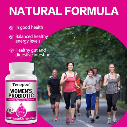 Women's Probiotic 50 Billion CFU, Cranberry Extract, Supports Digestion and Vaginal Health, Urinary Health, 120 Capsules
