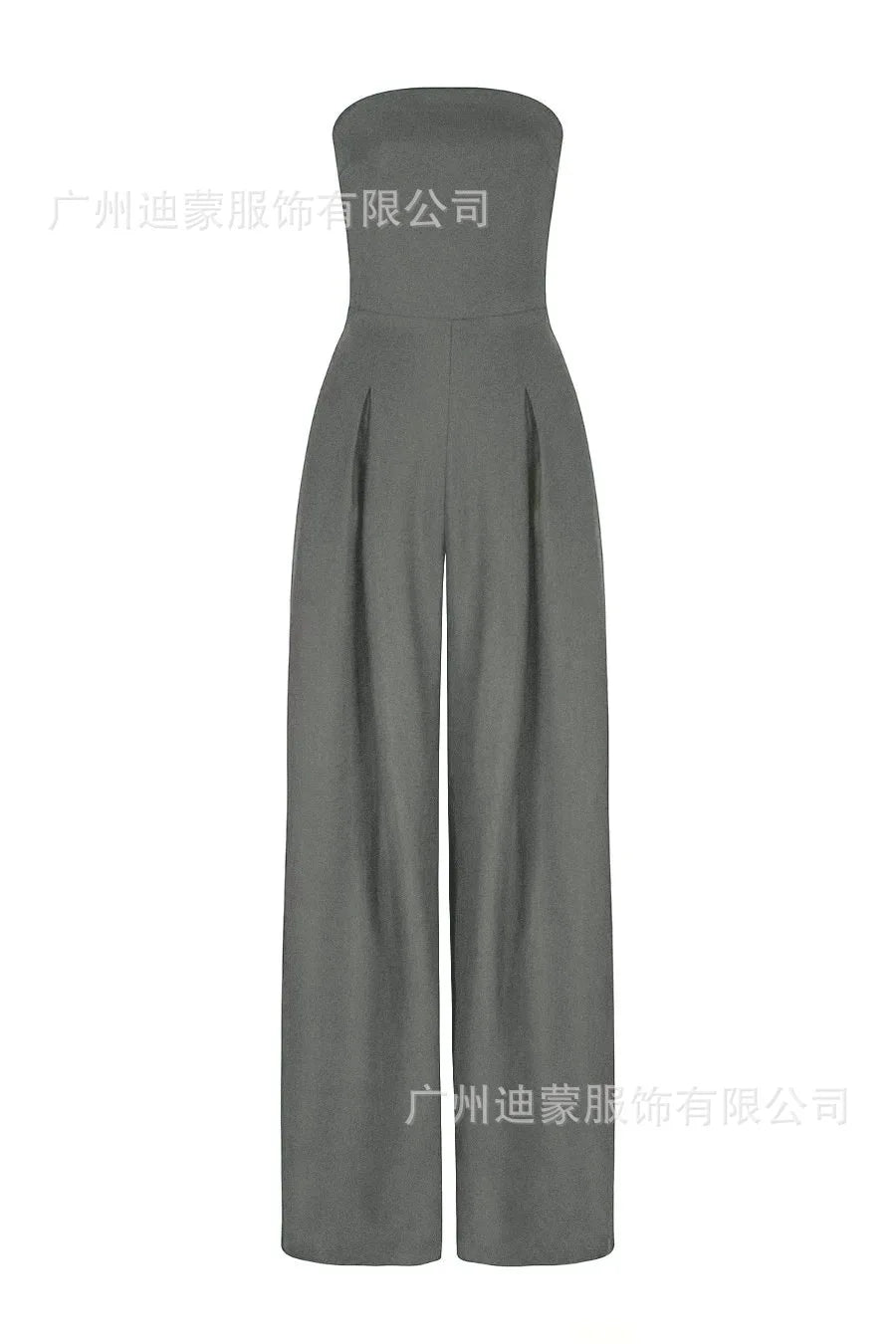 Summer Women's Jumpsuit Fashion Strapless Solid Color Sleeveless Loose Wide Legs Pants Casua Romper High Streetwear Female Cloth Badiee Stylez