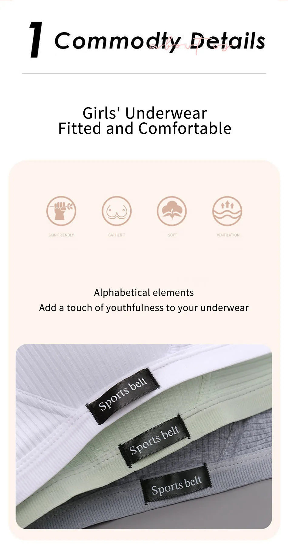 Sport Underwear for Teens Seamless Girl No Underwire Training Bra Soft Skin-Friendly School Girl Small Size Bra Clothing Badiee Stylez