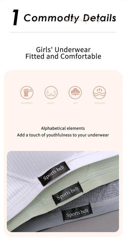 Sport Underwear for Teens Seamless Girl No Underwire Training Bra Soft Skin-Friendly School Girl Small Size Bra Clothing Badiee Stylez