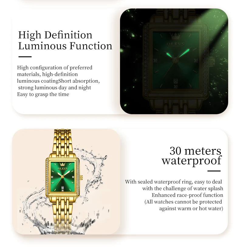 OLEVS 9995 Women's Watch Luxury Elegant Quartz Ladies Wristwatch Top Brand Waterproof Luminous Date Original Watch For Women