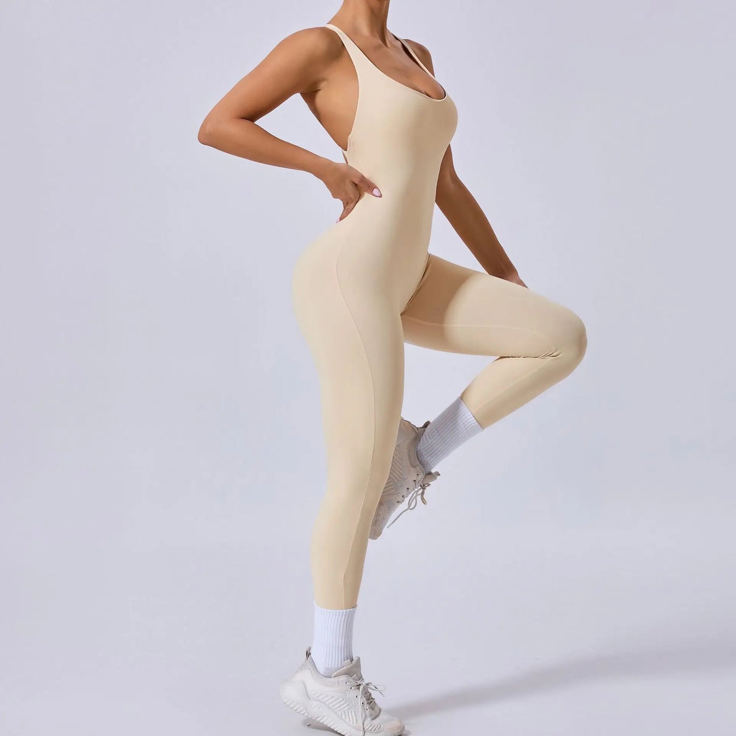 Rompers Yoga Sets Solid Black Hollow Out Bandage Backless Cross Jumpsuit for Women Fitness One-piece Gym Clothing Tracksuit