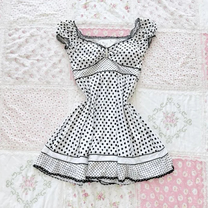 Harajuku Women Casual Chic Dress Sexy Slim Fit Chic Solid Color Bowknot Design Suspender Mini Dresses Y2K Gothic Rock Streetwear APRICOT